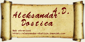 Aleksandar Dostica vizit kartica